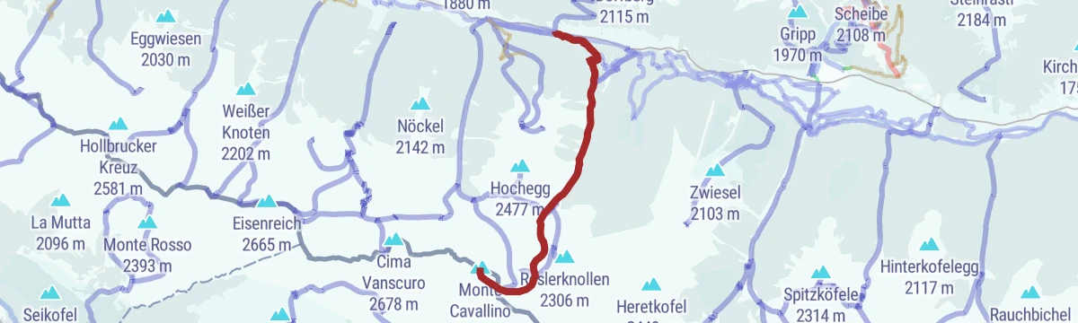 Route map: Skitour Große Kinigat 2.689m